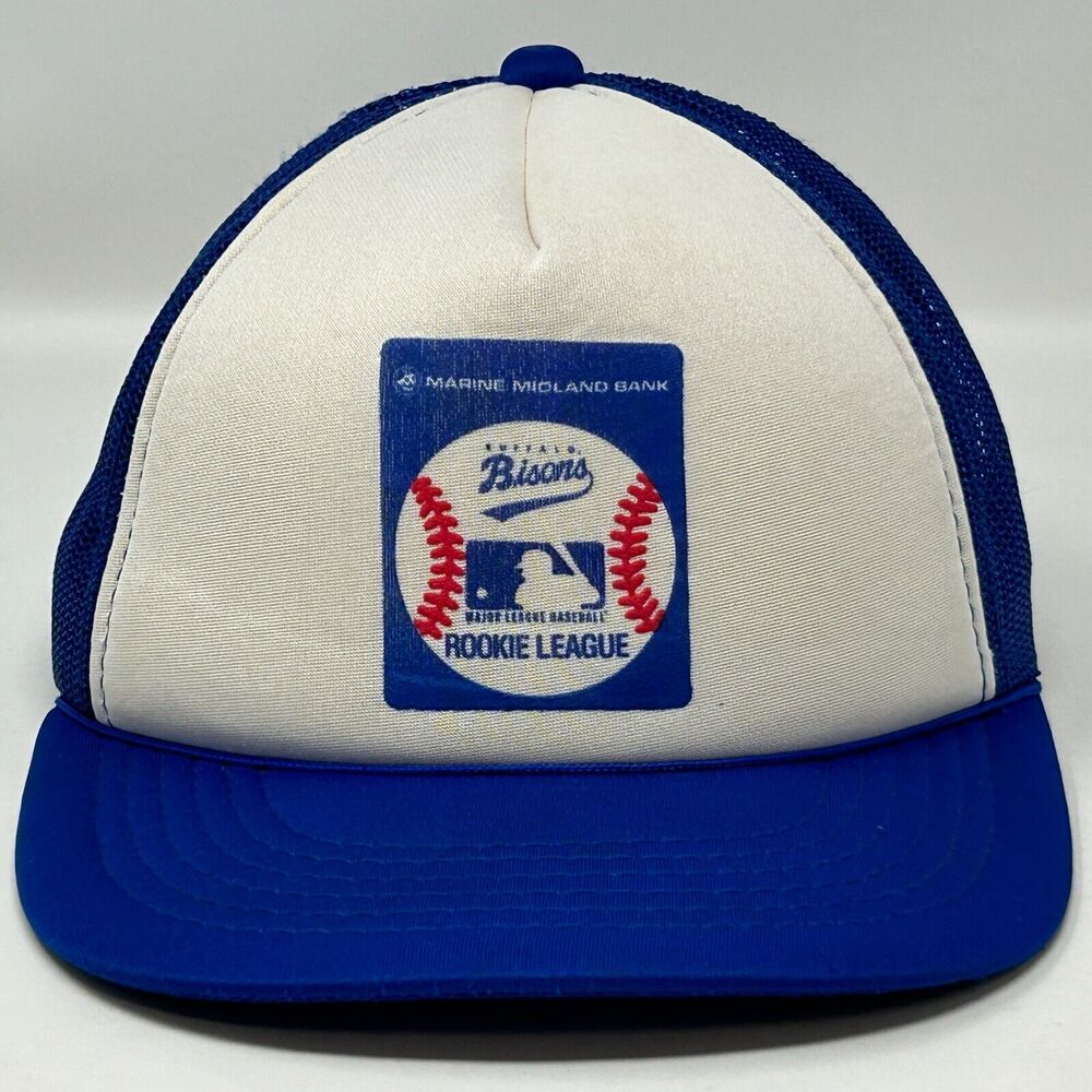Vintage 80s Buffalo Bisons Trucker Hat Baseball Cap Rookie League MiLB Snapback